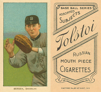 1909 White Borders Tolstoi Bergen, Brooklyn #36 Baseball Card