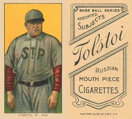 1909 White Borders Tolstoi O'Brien, St. Paul #363 Baseball Card