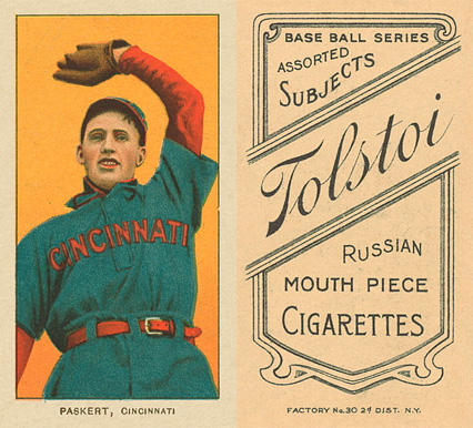 1909 White Borders Tolstoi Paskert, Cincinnati #379 Baseball Card