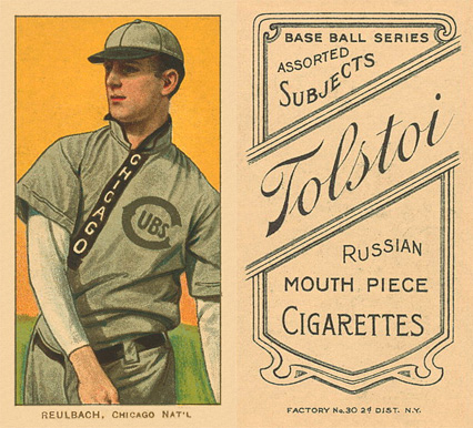 1909 White Borders Tolstoi Reulbach, Chicago Nat'L #407 Baseball Card
