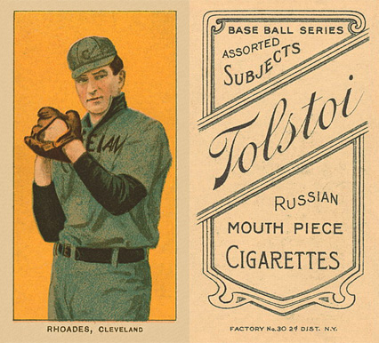 1909 White Borders Tolstoi Rhoades, Cleveland #409 Baseball Card