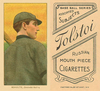 1909 White Borders Tolstoi Schulte, Chicago Nat'L #431 Baseball Card