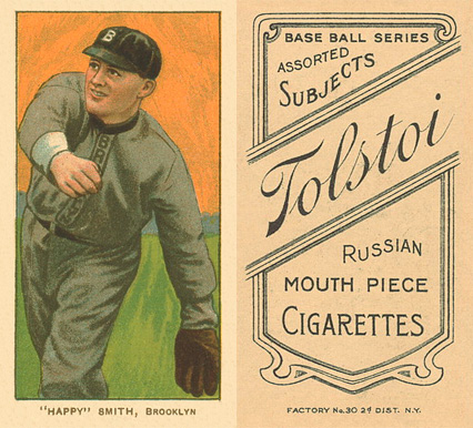 1909 White Borders Tolstoi "Happy" Smith, Brooklyn #450 Baseball Card