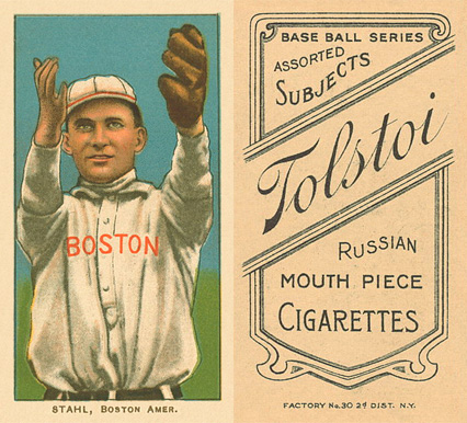 1909 White Borders Tolstoi Stahl, Boston Amer. #458 Baseball Card