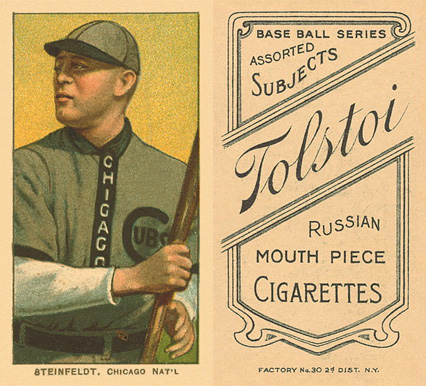 1909 White Borders Tolstoi Steinfeldt, Chicago Nat'L #464 Baseball Card
