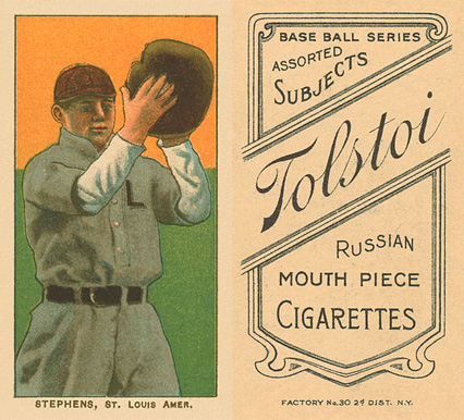 1909 White Borders Tolstoi Stephens, St. Louis Amer. #465 Baseball Card