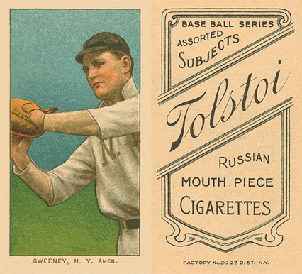 1909 White Borders Tolstoi Sweeney, N.Y. Amer. #475 Baseball Card