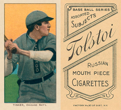 1909 White Borders Tolstoi Tinker, Chicago Nat'L #485 Baseball Card