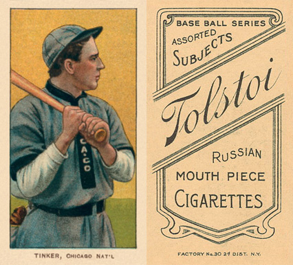1909 White Borders Tolstoi Tinker, Chicago Nat'L #486 Baseball Card