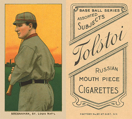 1909 White Borders Tolstoi Bresnahan, St. Louis Nat'l #52 Baseball Card