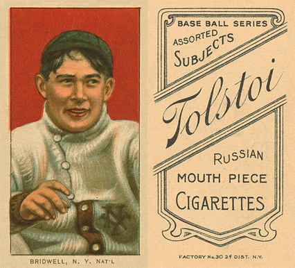 1909 White Borders Tolstoi Bridwell, N.Y. Nat'L #53 Baseball Card