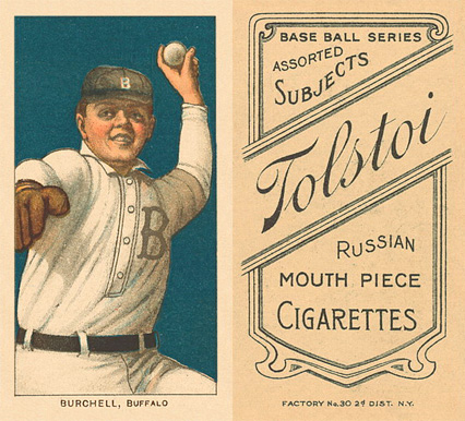 1909 White Borders Tolstoi Burchell, Buffalo #62 Baseball Card