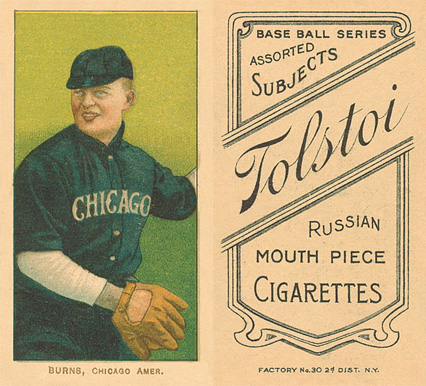 1909 White Borders Tolstoi Burns, Chicago Amer. #64 Baseball Card