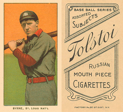 1909 White Borders Tolstoi Byrne, St. Louis Nat'l #67 Baseball Card