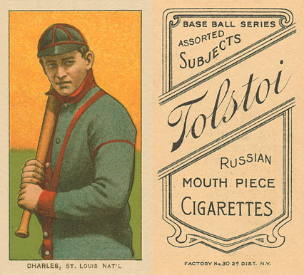 1909 White Borders Tolstoi Charles, St. Louis Nat'L #81 Baseball Card