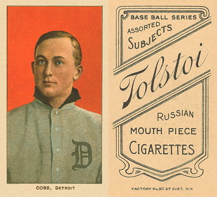 1909 White Borders Tolstoi Cobb, Detroit #96 Baseball Card