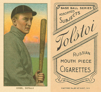 1909 White Borders Tolstoi Cobb, Detroit #98 Baseball Card