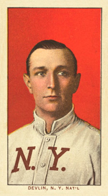 1909 White Borders Ghosts, Miscuts, Proofs, Blank Backs & Oddities Devlin, N.Y. Nat'L #128 Baseball Card