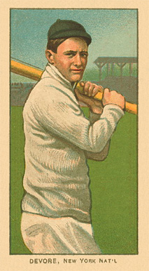 1909 White Borders Ghosts, Miscuts, Proofs, Blank Backs & Oddities Devore, New York Nat'L #129 Baseball Card