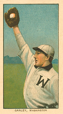 1909 White Borders Ghosts, Miscuts, Proofs, Blank Backs & Oddities Ganley, Washington #184 Baseball Card