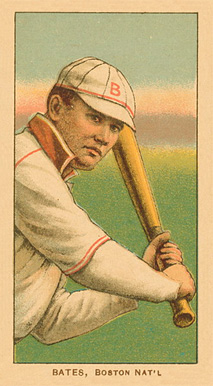 1909 White Borders Ghosts, Miscuts, Proofs, Blank Backs & Oddities Bates, Boston Nat'l #24 Baseball Card