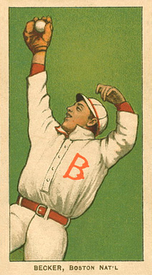 1909 White Borders Ghosts, Miscuts, Proofs, Blank Backs & Oddities Becker, Boston Nat'l #28 Baseball Card