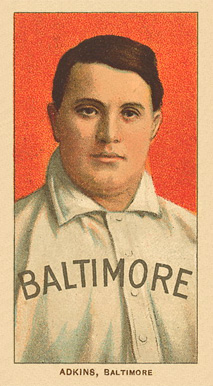 1909 White Borders Ghosts, Miscuts, Proofs, Blank Backs & Oddities Adkins, Baltimore #5 Baseball Card