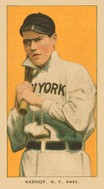 1909 White Borders Ghosts, Miscuts, Proofs, Blank Backs & Oddities Warhop, N.Y. Amer. #500 Baseball Card
