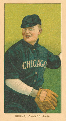 1909 White Borders Ghosts, Miscuts, Proofs, Blank Backs & Oddities Burns, Chicago Amer. #64 Baseball Card