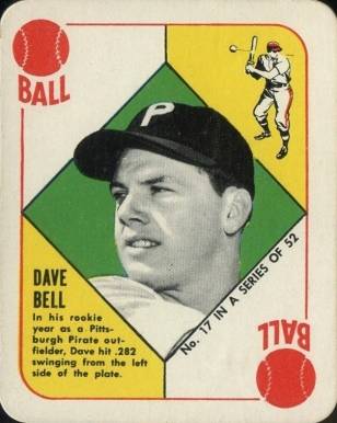 1951 Topps Red Backs Dave Bell #17 Baseball Card