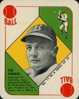1951 Topps Red Backs Gene Hermanski #11 Baseball Card