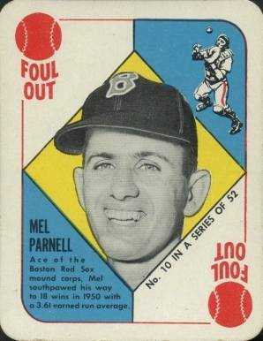 1951 Topps Red Backs Mel Parnell #10 Baseball Card