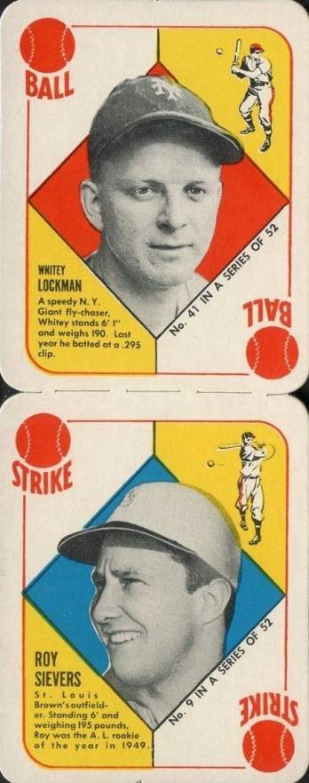 1951 Topps Red Backs Lockman/Sievers #41/9 Baseball Card