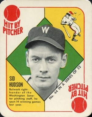 1951 Topps Red Backs Sid Hudson #44 Baseball Card