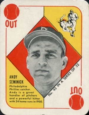 1951 Topps Red Backs Andy Seminick #45 Baseball Card