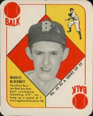 1951 Topps Red Backs Maurice McDermott #43 Baseball Card
