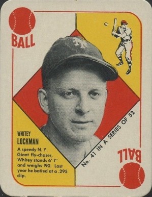 1951 Topps Red Backs Whitey Lockman #41 Baseball Card