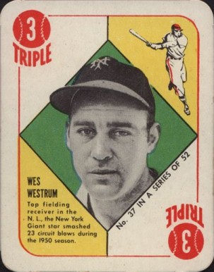 1951 Topps Red Backs Wes Westrum #37 Baseball Card