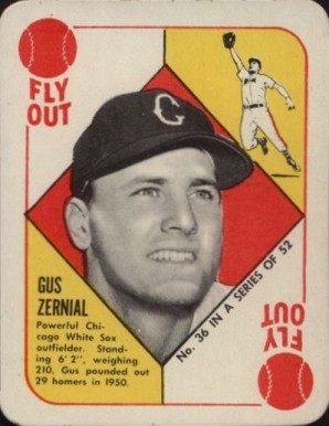 1951 Topps Red Backs Gus Zernial #36c Baseball Card