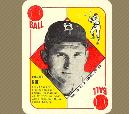 1951 Topps Red Backs Preacher Roe #16 Baseball Card