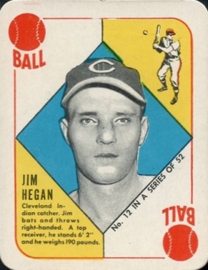 1951 Topps Red Backs Jim Hegan #12 Baseball Card