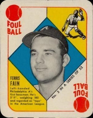 1951 Topps Red Backs Ferris Fain #3 Baseball Card