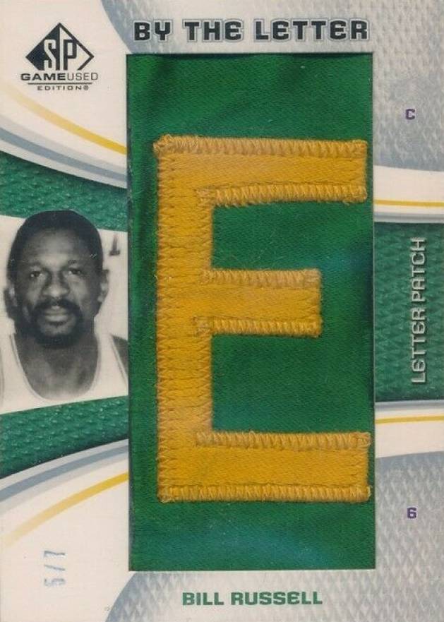 2005 SP Game Used By the Letter Bill Russell #BR Basketball Card