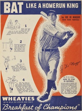 1937 Wheaties-Series 7 Hand Cut Joe DiMaggio #29I Baseball Card