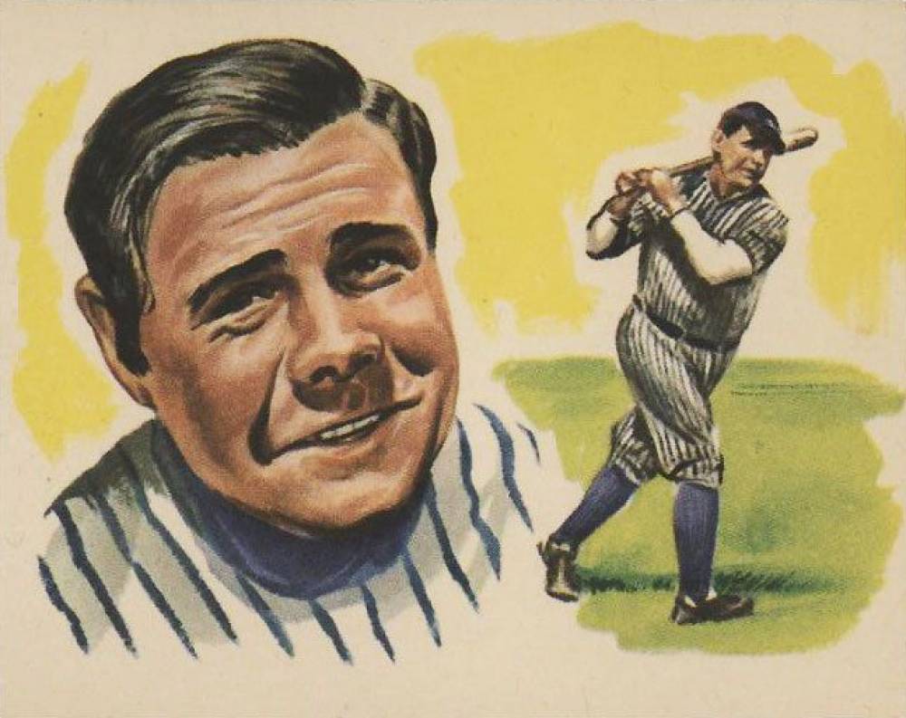 1965 Bancroft Tiddlers Giants of Sport II-Hand Cut Babe Ruth #28 Baseball Card