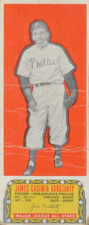 1951 Topps Major League All-Stars Jim Konstanty # Baseball Card