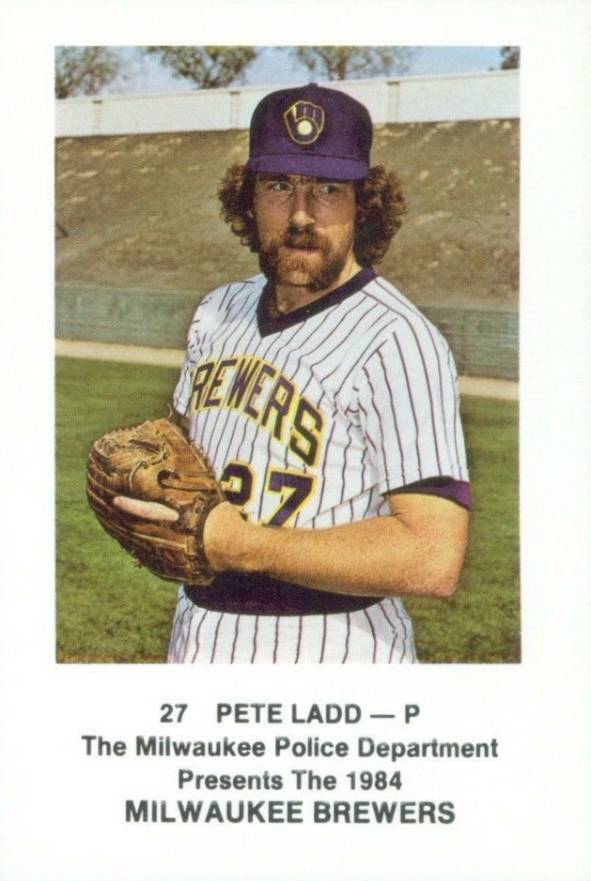 1984 Milwaukee Brewers Police Pete Ladd #27 Baseball Card