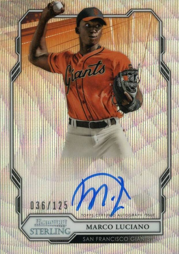 2019 Bowman Sterling Prospect Autographs Marco Luciano #MLU Baseball Card