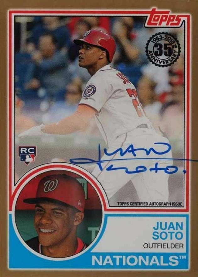 2018 Topps Update 1983 Topps Baseball Autograph Juan Soto #JU Baseball Card