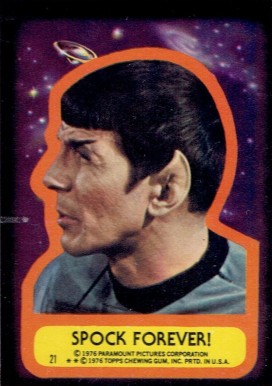 1976 Topps Star Trek Stickers Spock forever! #21 Non-Sports Card